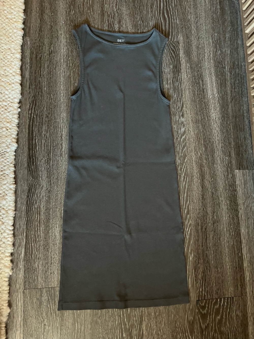 Women’s Charcoal Ribbed Tank Dress - Set Active